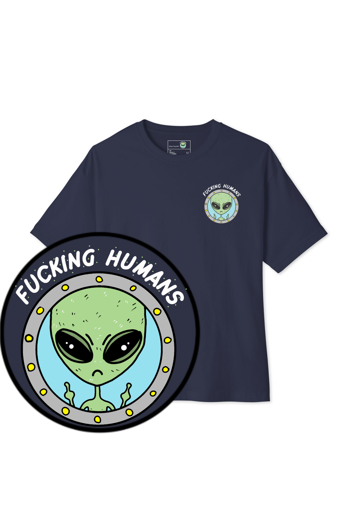 🛸🖕 Fucking Humans Tee (Unisex - Darks)