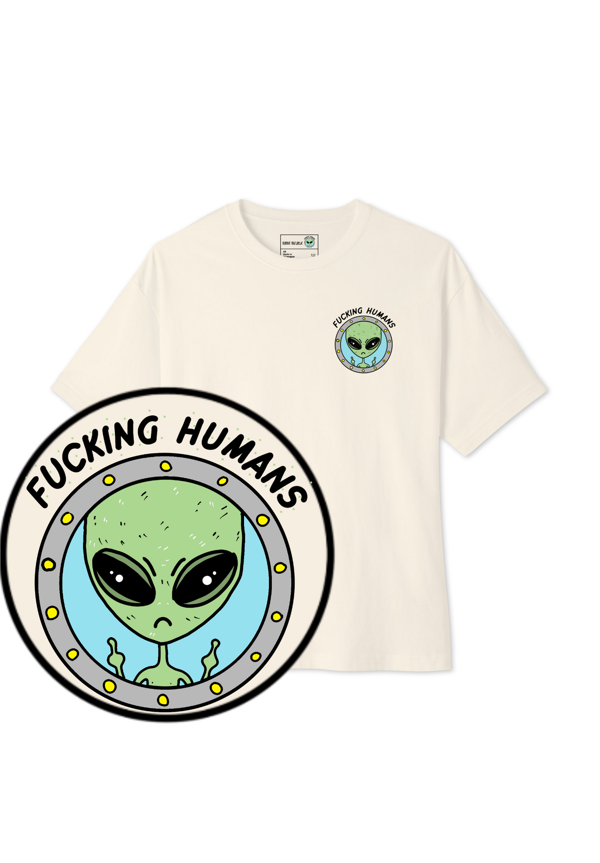 🛸🖕 Fucking Humans Tee (Unisex - Lights)