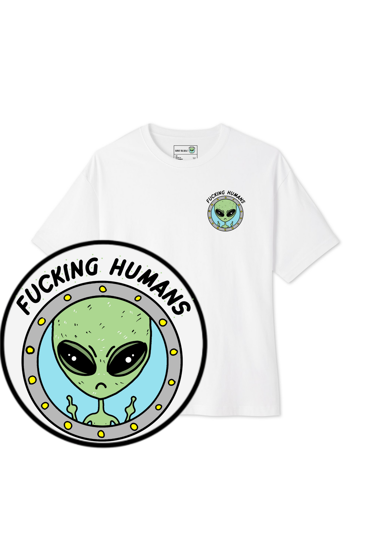 🛸🖕 Fucking Humans Tee (Unisex - Lights)
