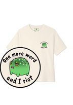 Riot Frog tee in light colors – angry frog, 'One More Word and I Riot' | Ribbit Republic (photo 3 of 12)