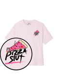 Pizza Slut tee in light colors – pizza slice lounging in red heels | Ribbit Republic (photo 1 of 6)