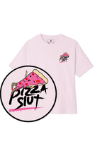 Pizza Slut tee in light colors – pizza slice lounging in red heels | Ribbit Republic (photo 1 of 6)