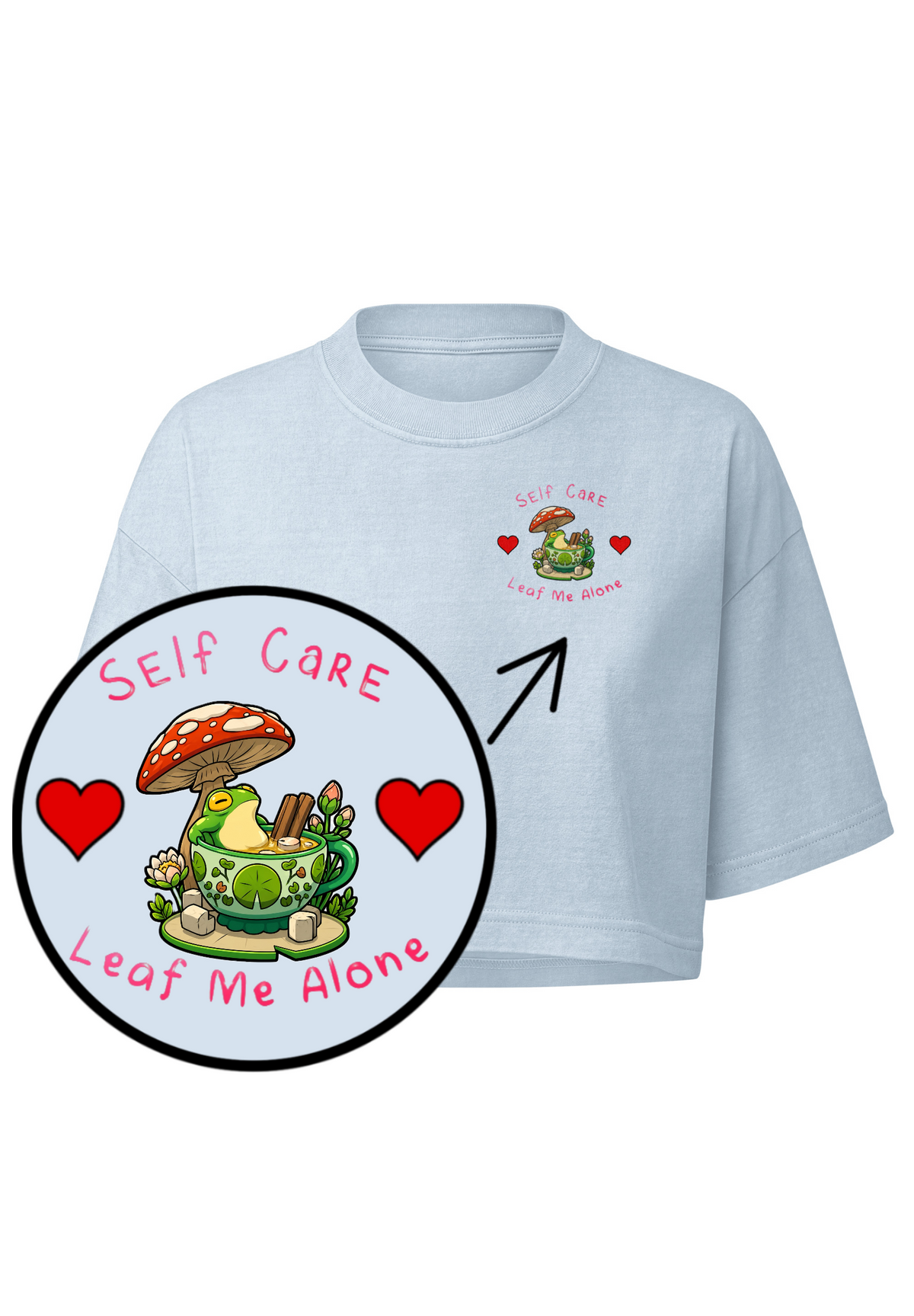 🐸🍃 Self Care Leaf Me Alone Frog Spa Tee 🍄💆‍♀️