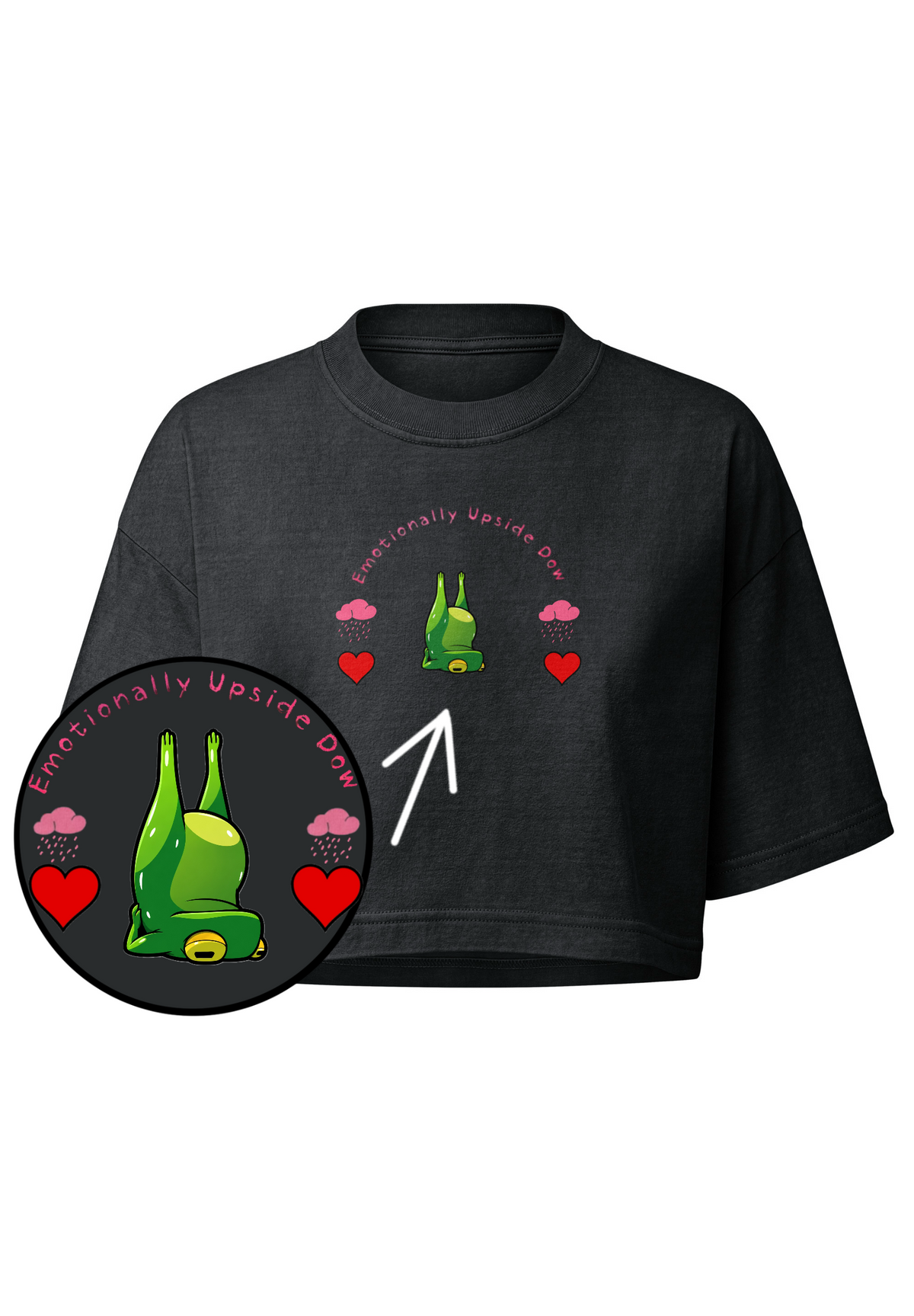 🐸💔 Emotionally Upside Down Frog Yoga Tee 🧘‍♀️☁️🌧️