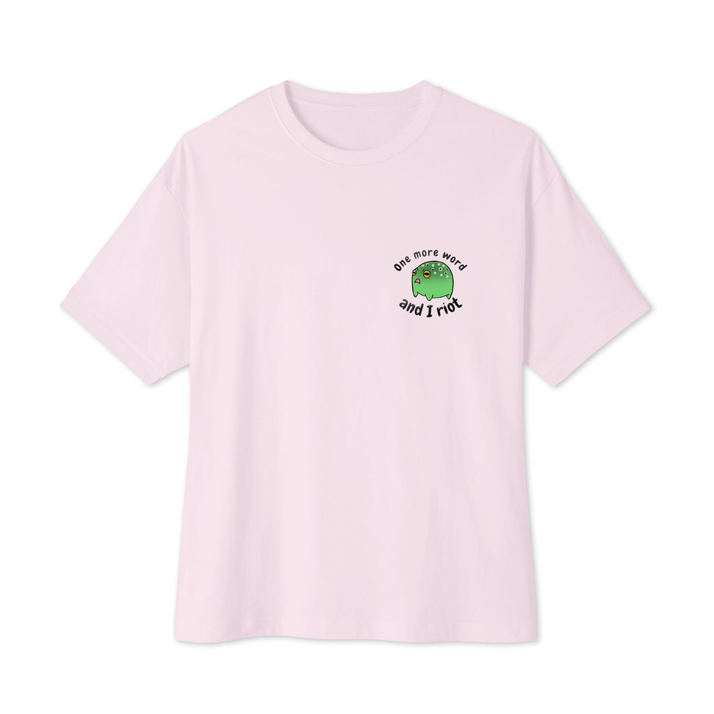Riot Frog tee in light colors – angry frog, 'One More Word and I Riot' | Ribbit Republic (photo 9 of 12)