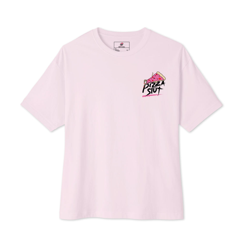 Pizza Slut tee in light colors – pizza slice lounging in red heels | Ribbit Republic (photo 2 of 6)