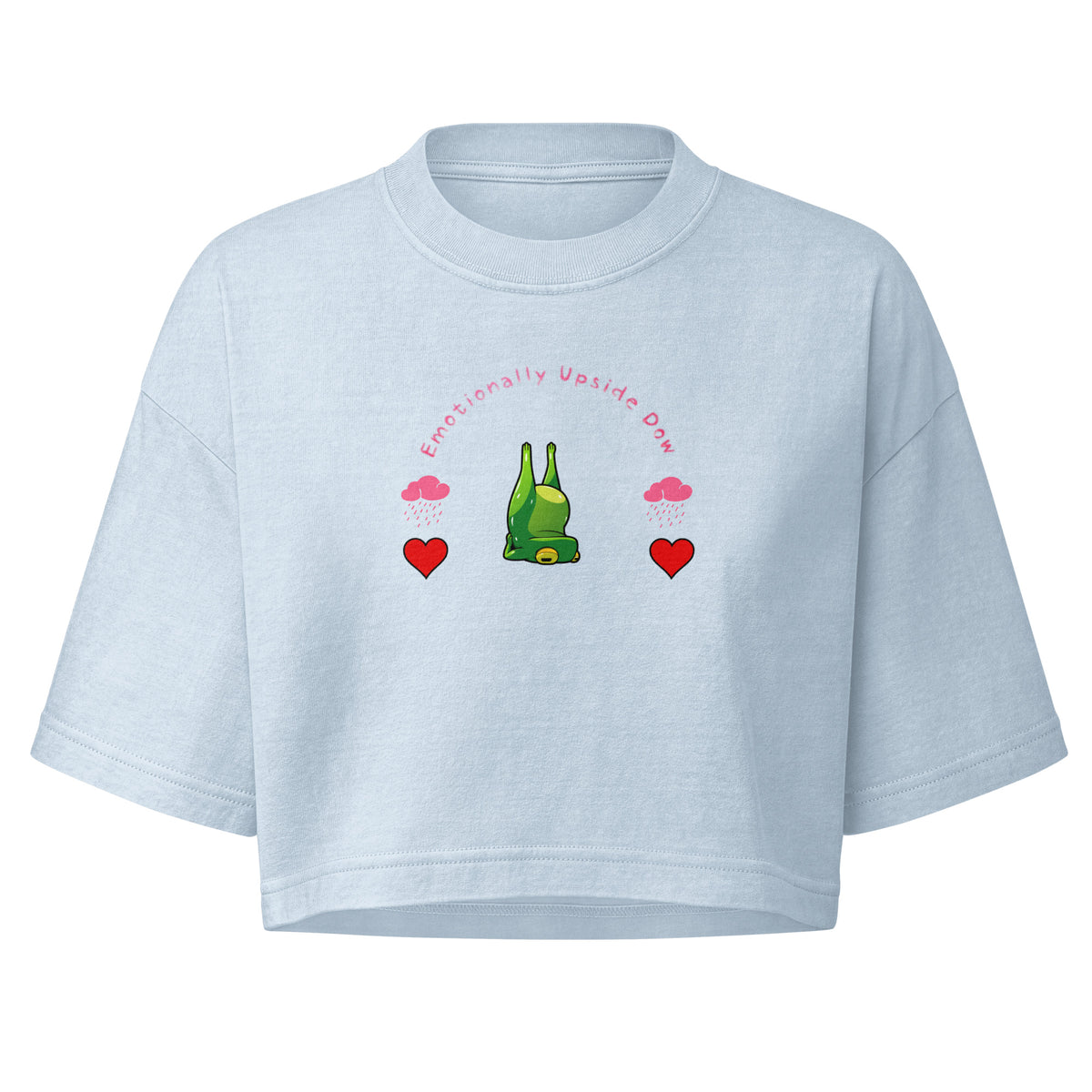 🐸💔 Emotionally Upside Down Frog Yoga Tee 🧘‍♀️☁️🌧️