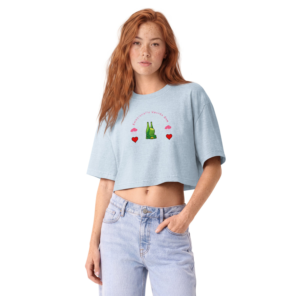 🐸💔 Emotionally Upside Down Frog Yoga Tee 🧘‍♀️☁️🌧️