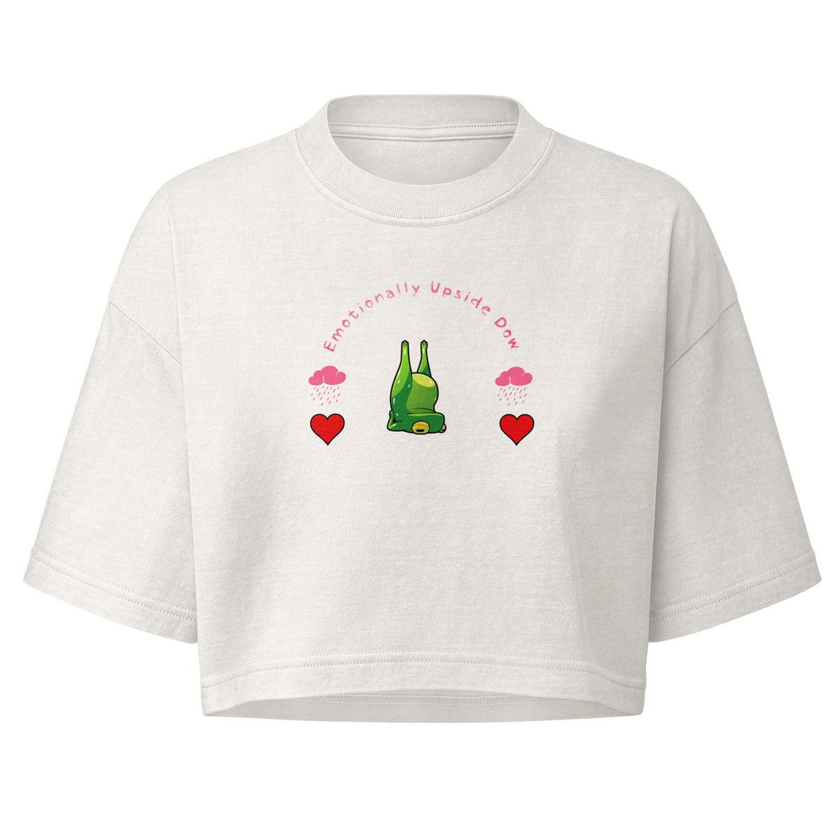 🐸💔 Emotionally Upside Down Frog Yoga Tee 🧘‍♀️☁️🌧️