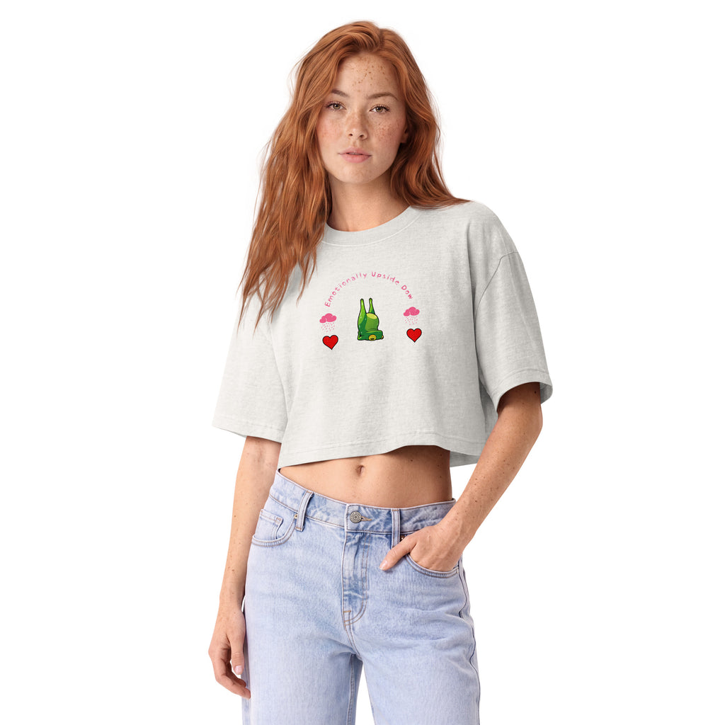 🐸💔 Emotionally Upside Down Frog Yoga Tee 🧘‍♀️☁️🌧️