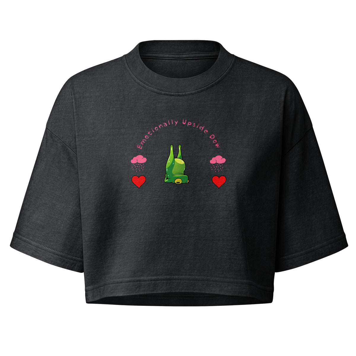 🐸💔 Emotionally Upside Down Frog Yoga Tee 🧘‍♀️☁️🌧️