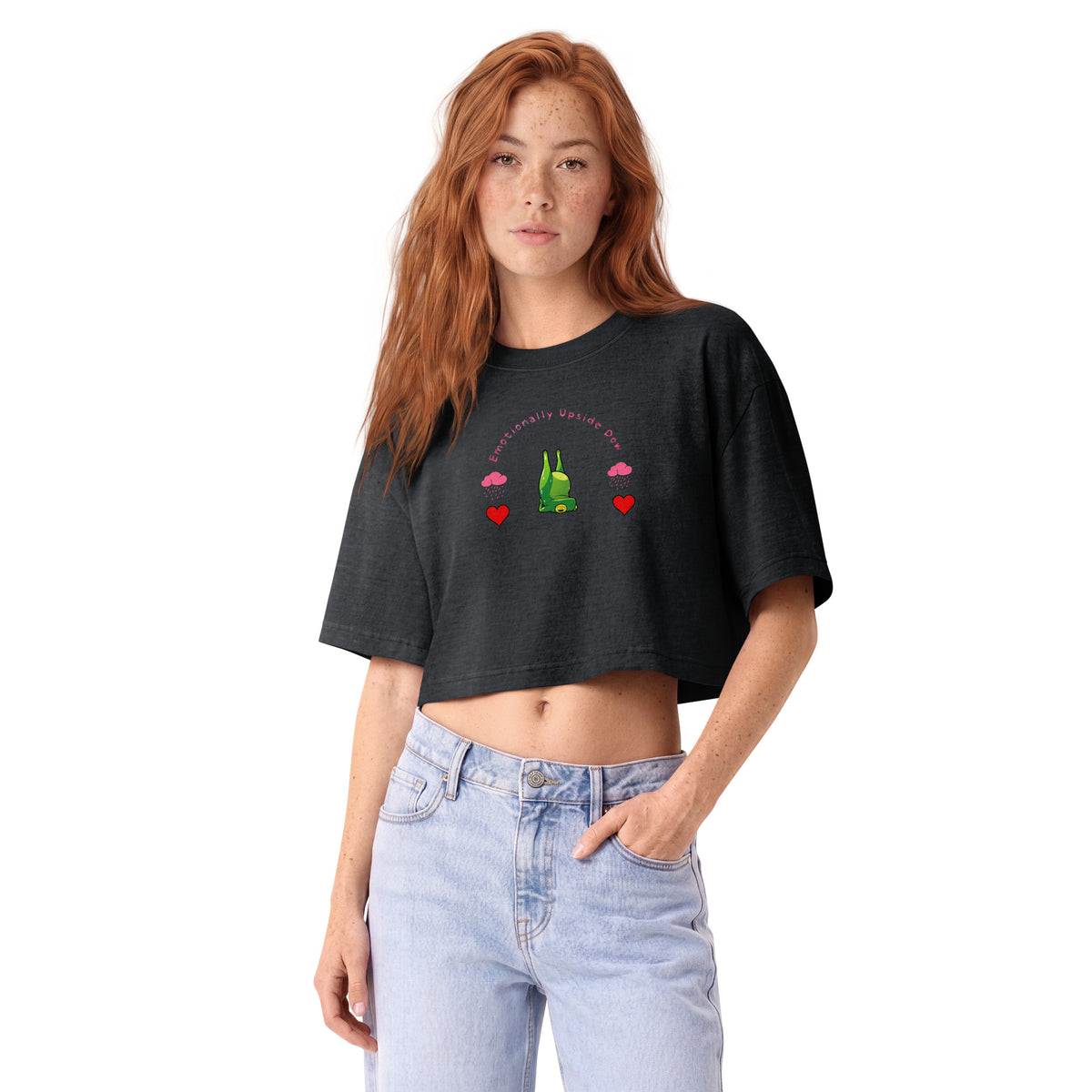 🐸💔 Emotionally Upside Down Frog Yoga Tee 🧘‍♀️☁️🌧️